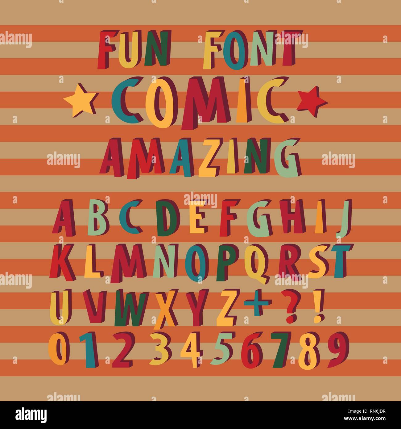 Bande dessinée colorés font l'alphabet en style de la bande dessinée. Relations sérieuses in cartoon typographie créative Illustration de Vecteur