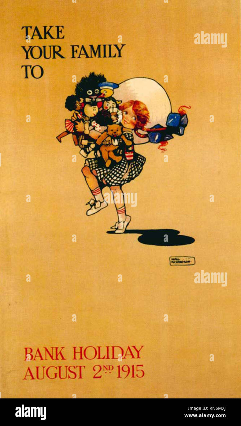 Calendrier de Londres a toujours été pleine d'événements publics. Elles vont de grands événements annuels et des festivals, pour lequel des milliers de Londoniens descendre dans la rue, à de plus petites expositions tenues dans une variété de lieux spécifiques. Les compagnies de transport ont toujours pris l'occasion de promouvoir les déplacements vers ces événements par le biais de leurs affiches. Les jours fériés, quand il n'y a pas d'événements programmés à promouvoir, des affiches encourageant les Londoniens de voyager dans la campagne ou pour explorer la ville. Banque D'Images