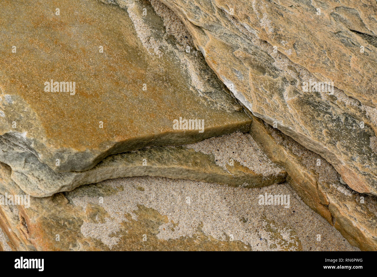Résumé de roches et de sable lisse sur Magera plage, près de l'hôtel Adara, d'Irlande, Europe Banque D'Images
