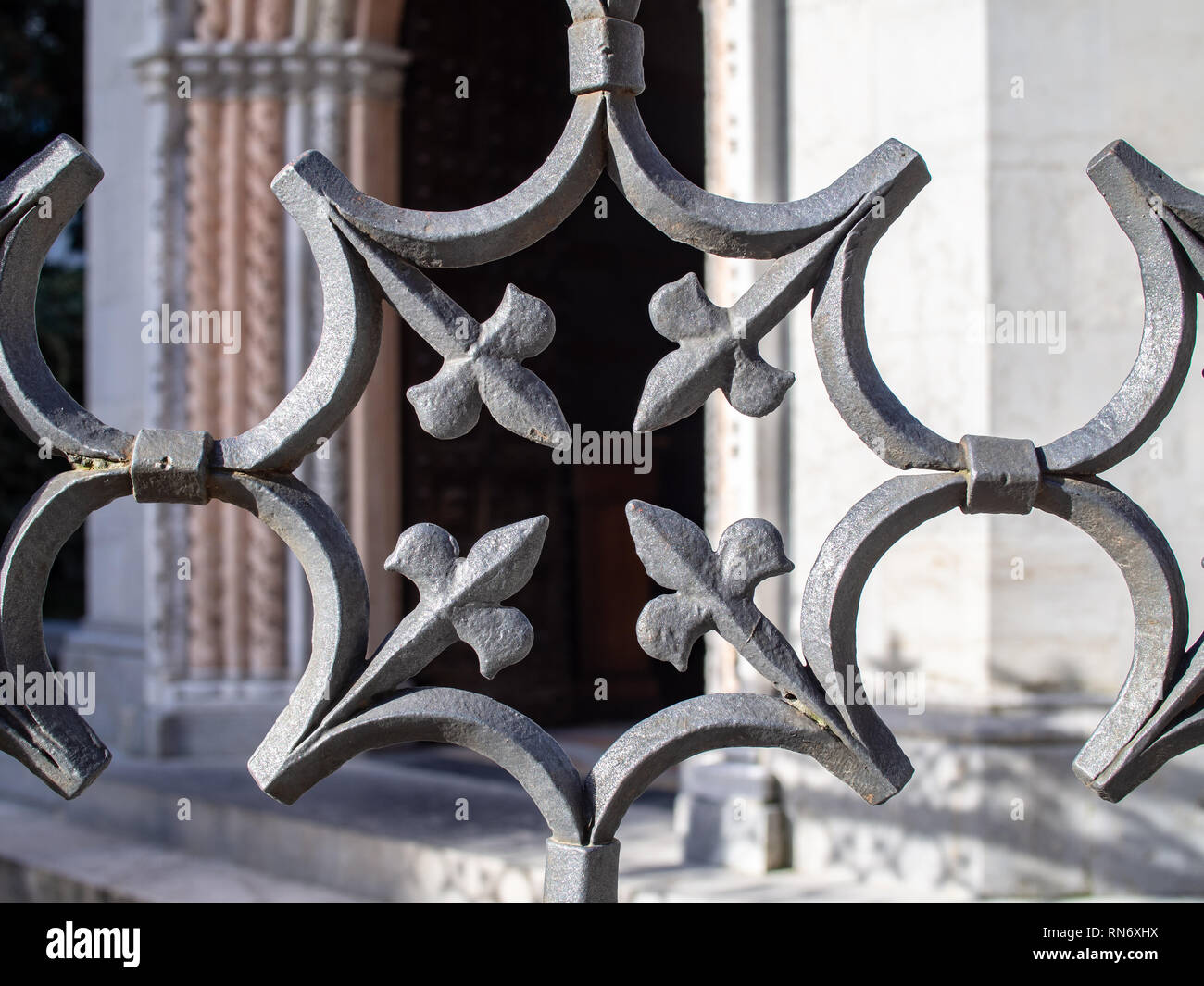 Bergame (Italie) Baptistère ornement clôture grille médiévale Banque D'Images