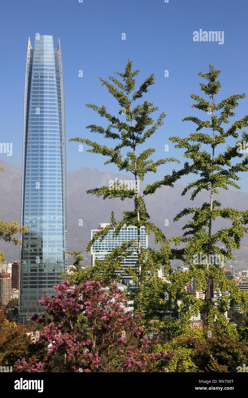 Le Chili, Santiago, Skyline, Costanera Center, Gran Torre, Banque D'Images