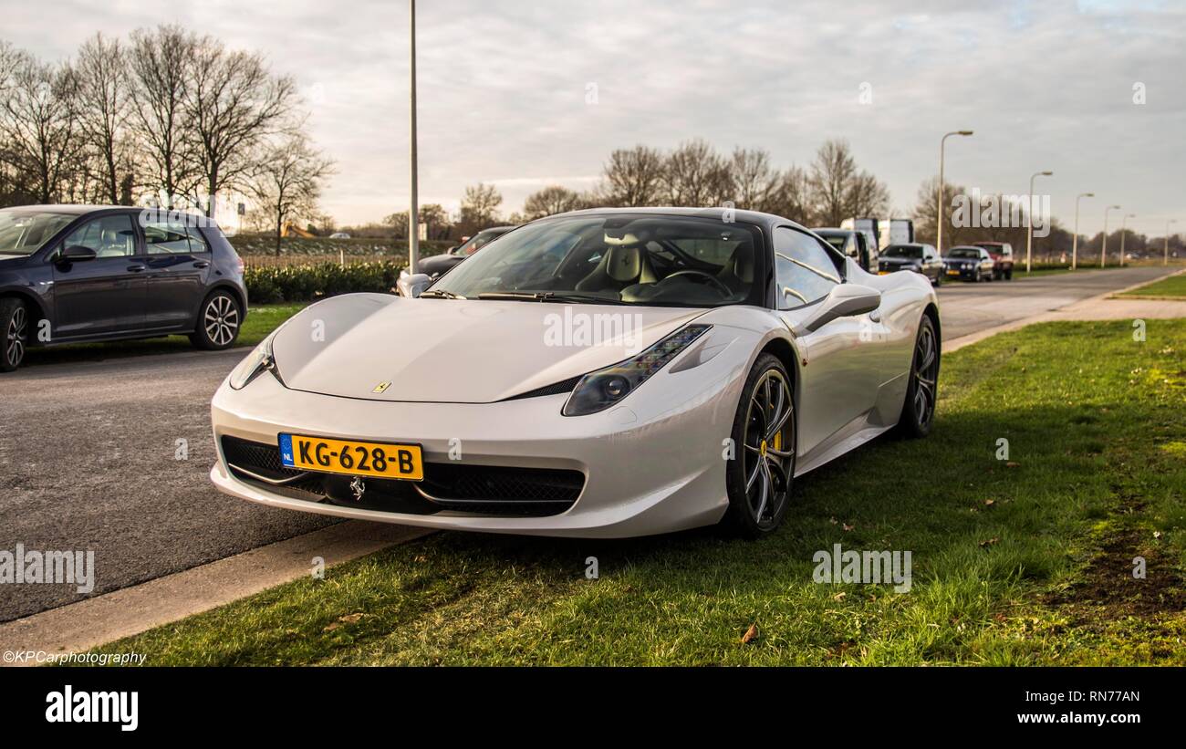 Ferrari 458 Italia blanc Banque D'Images