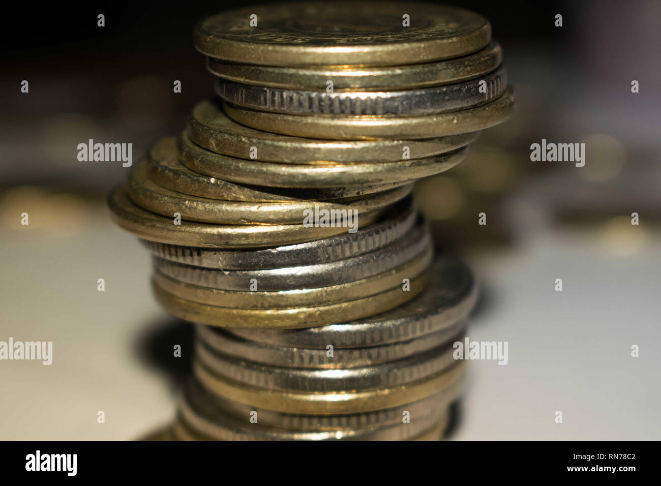 Pile de pièces de monnaie, libre Banque D'Images