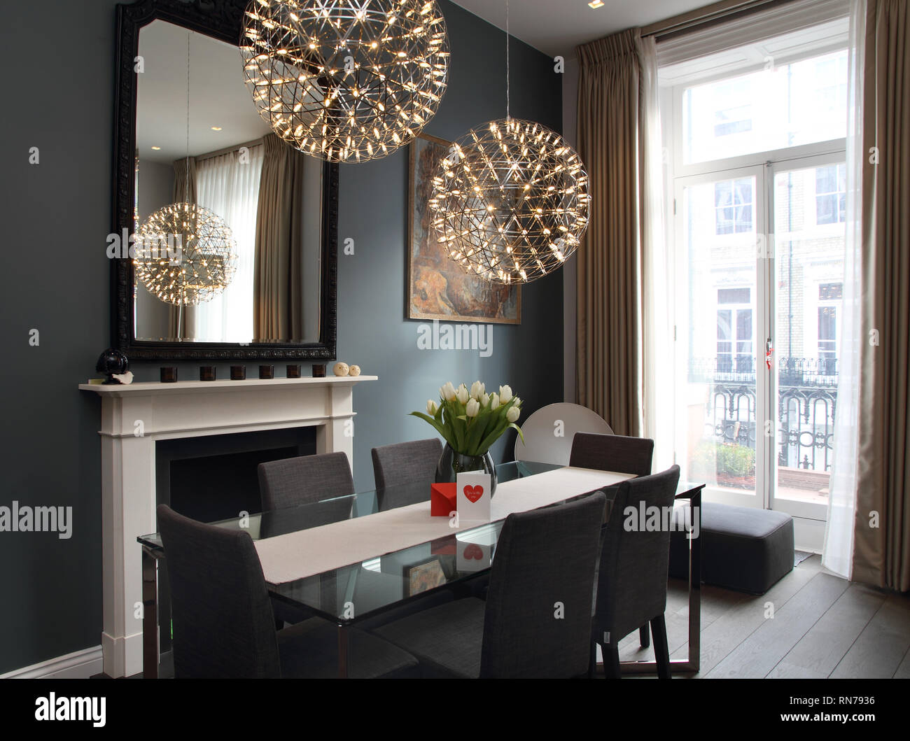 Cuisine-séjour en appartement à Londres Banque D'Images