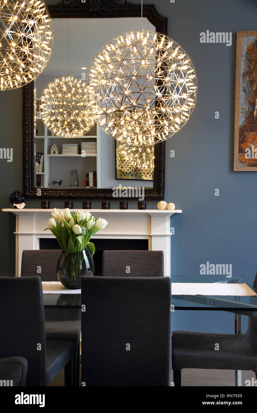 Cuisine-séjour en appartement à Londres Banque D'Images