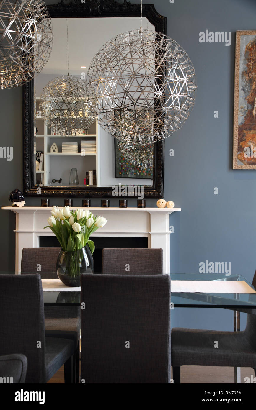 Cuisine-séjour en appartement à Londres Banque D'Images