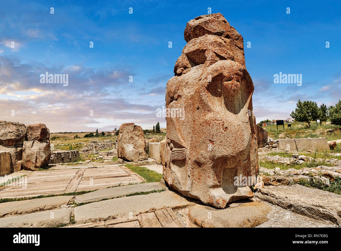 Photos et Images du sphinx hittite gate sculpture, Alaca Höyük (Alacahoyuk) site archéologique Hittite Alaca, Çorum, Province de la Turquie, Banque D'Images