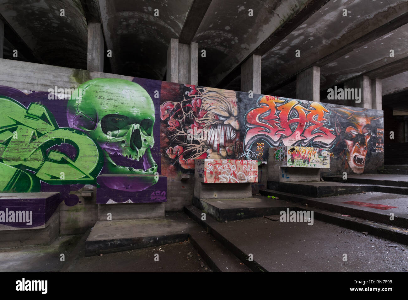 St Peter's Seminary en 2019 - une liste d'un bâtiment de style brutaliste et ancien prêtre de le centre de formation à Cardross, Argyll and Bute, Ecosse Banque D'Images