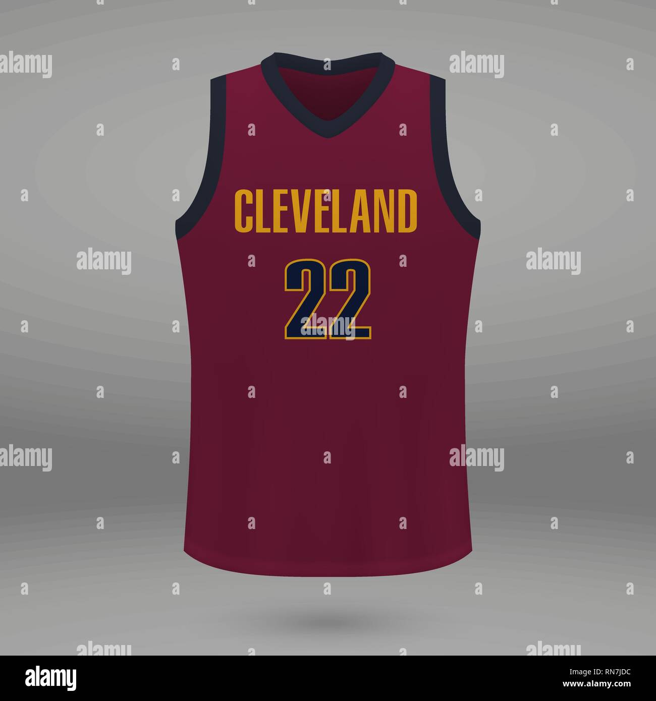Chemise sport réaliste Cleveland Cavaliers, jersey modèle pour kit de  basket-ball. Vector illustration Image Vectorielle Stock - Alamy