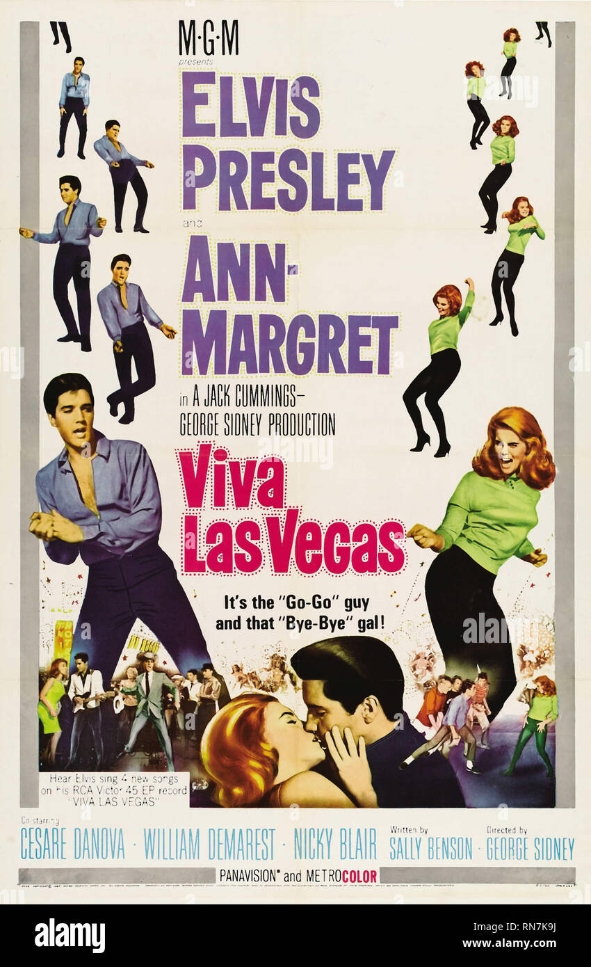 PRESLEY,AFFICHE, VIVA LAS VEGAS, 1964 Banque D'Images