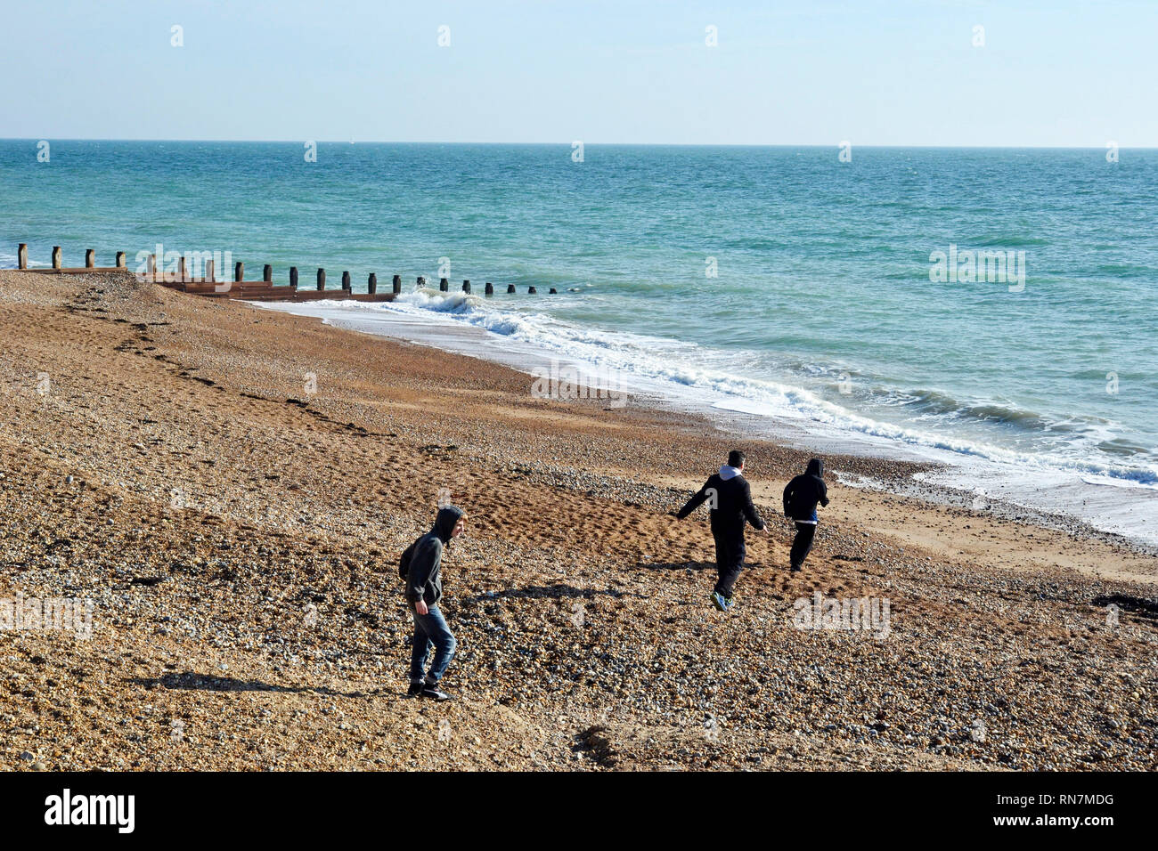 Vue de la promenade de front de mer d'Eastbourne, England, UK Banque D'Images