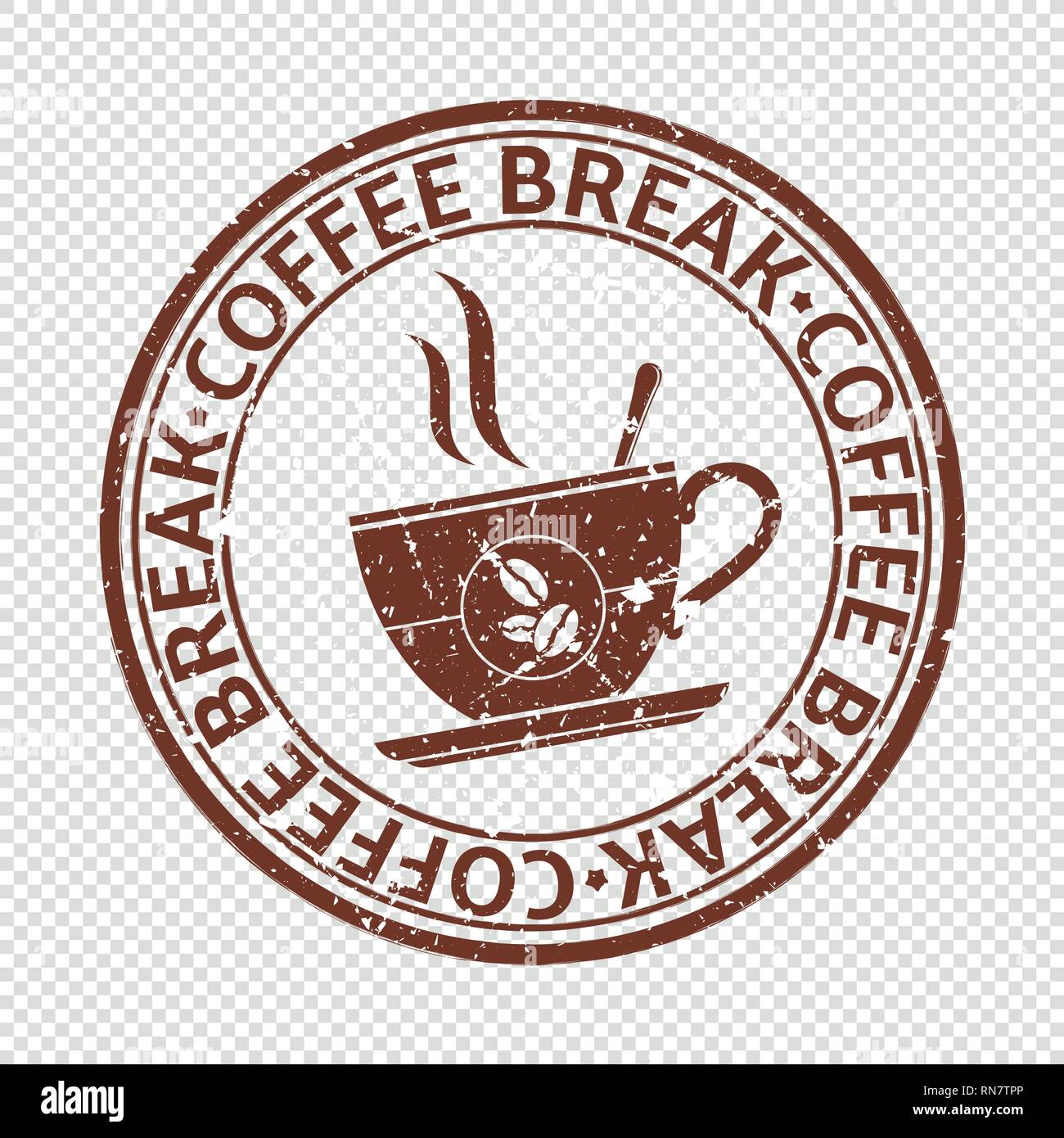 Pause café stamp isolé sur fond transparent Illustration de Vecteur