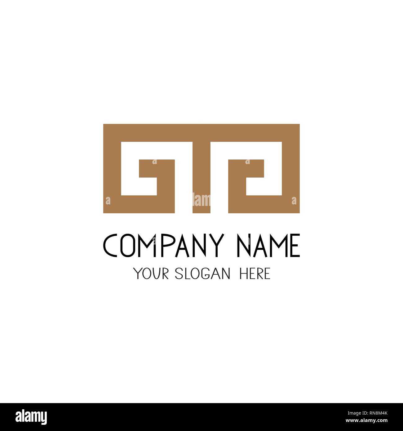 Logo clé grecque. Symbole de la société d'affaires. Illustration de Vecteur