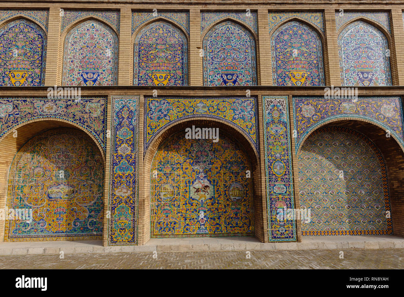 Au Palais du Golestan mosaïque persan Banque D'Images