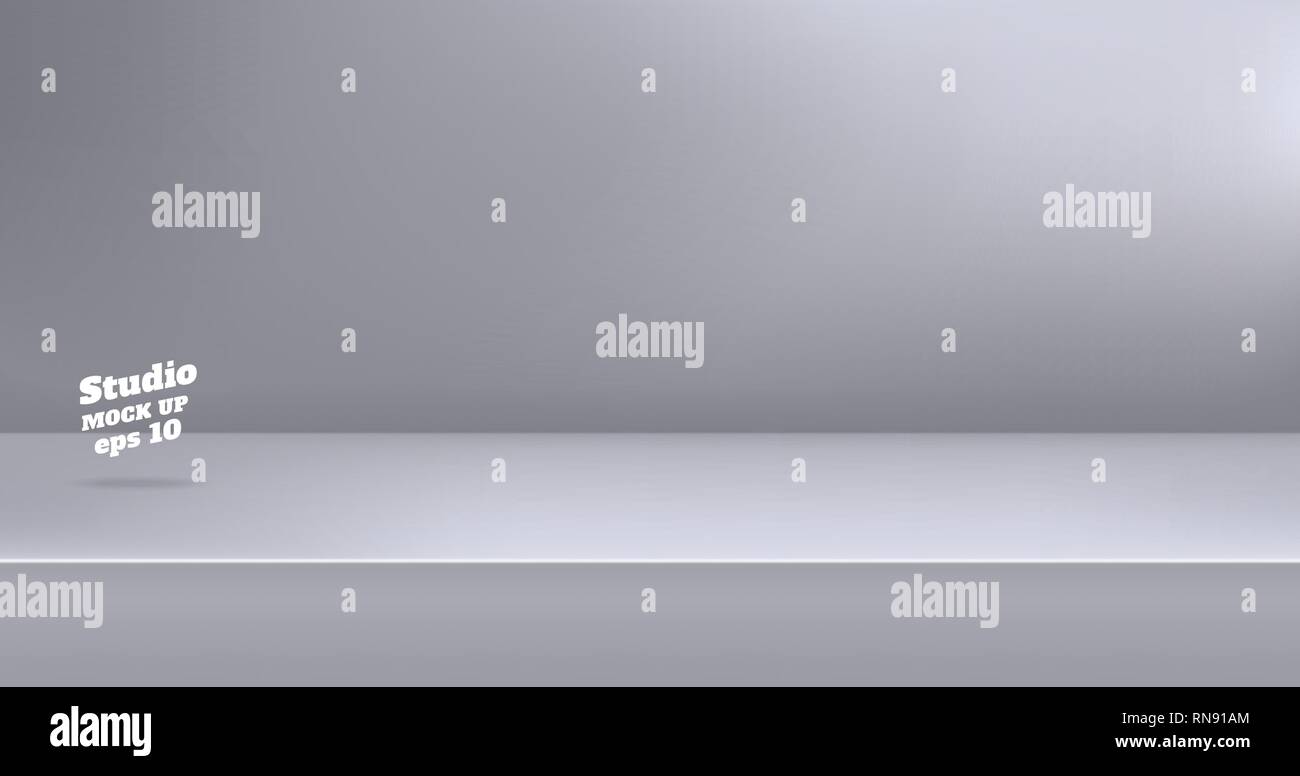 Vide,couleur gris moderne studio table room background, l'affichage des produits avec copie espace pour l'affichage de contenu design.bannière pour annoncer de la production Illustration de Vecteur