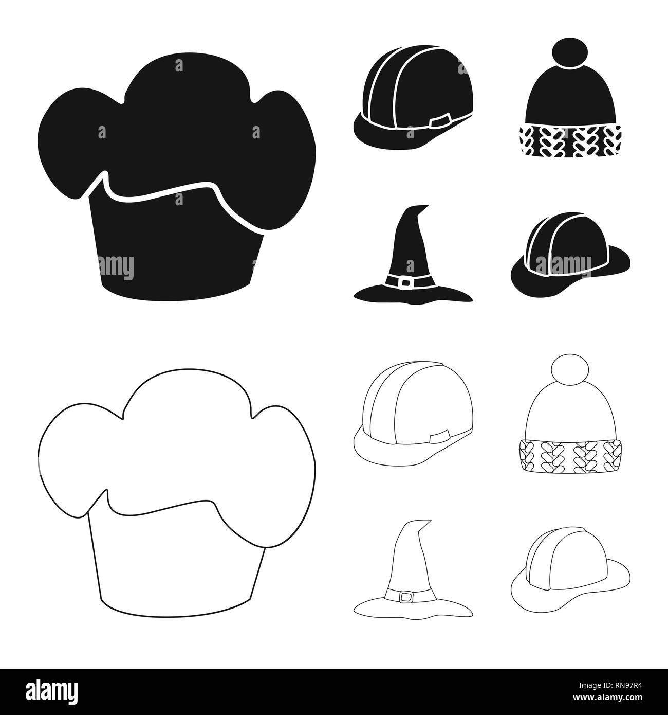 Objet isolé de l'habillement et le logo. Collection de vêtements et d'illustration vectorielle stock béret. Illustration de Vecteur