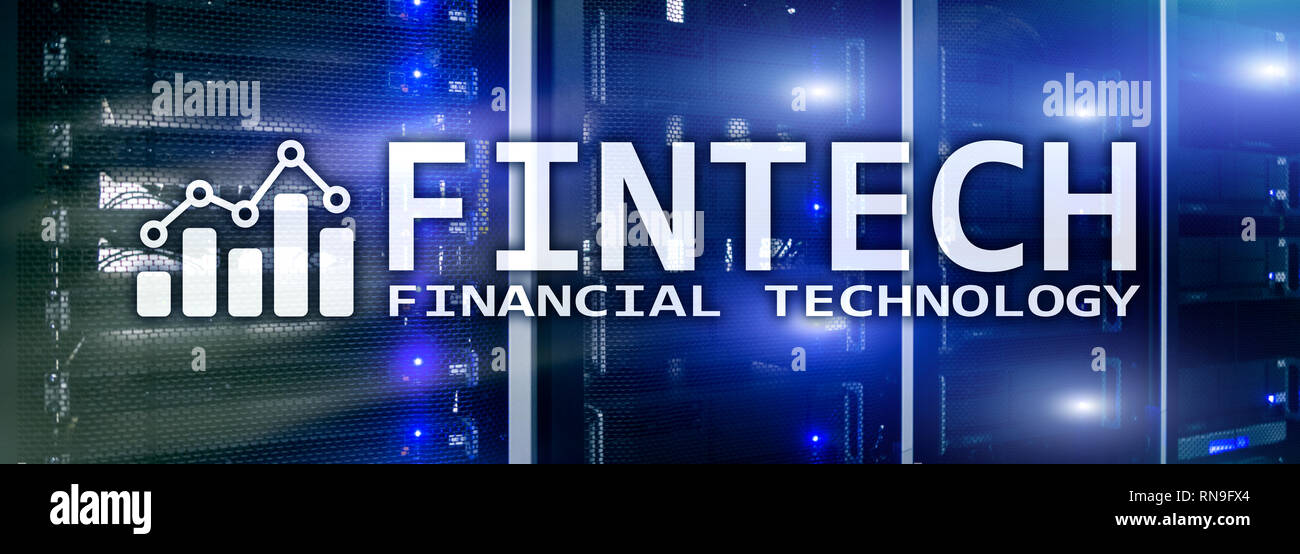 Fintech - Financial technology. Solution d'entreprise et développement de logiciels. Banque D'Images