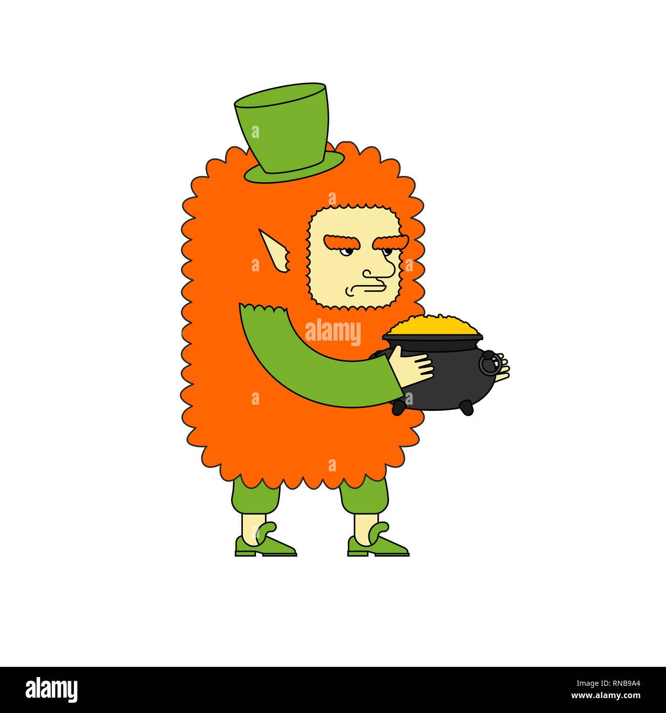 Leprechaun et l'or. Naine rouge. St.Patrick 's jour vacances irlandais Illustration de Vecteur