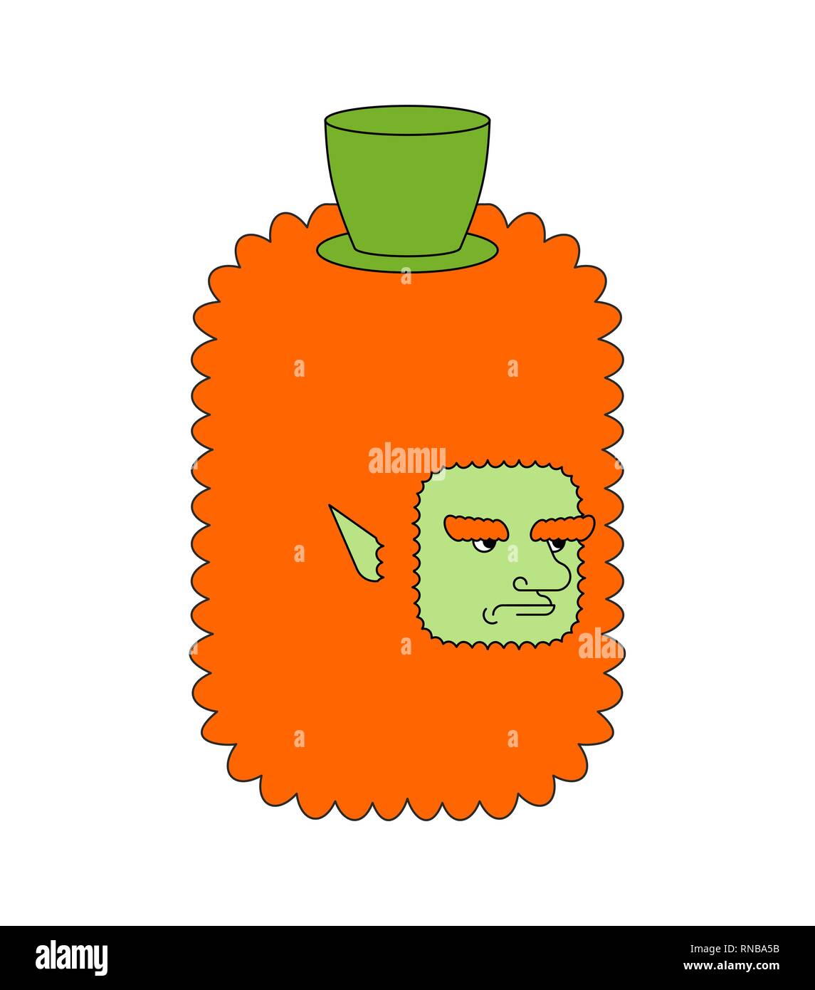 Visage de Leprechaun. Naine rouge. Jour de saint Patrick. Maison de vacances Irlande Illustration de Vecteur