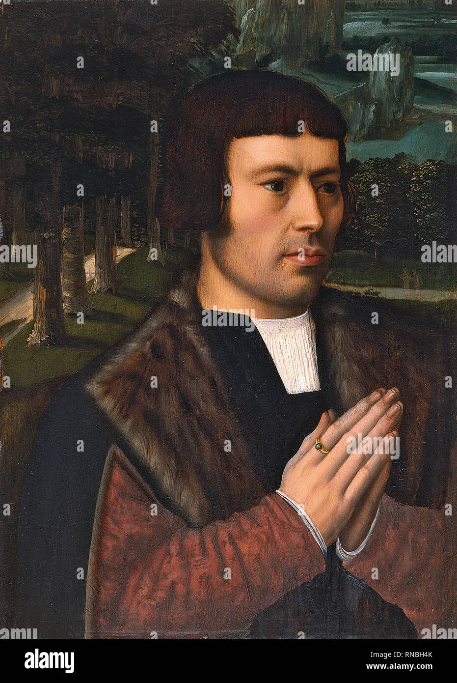 Ambrosius Benson (Lombardie, ca. 1495-Bruges, 1550). Monsieur prier (ca. 1525). Huile sur panneau. 35,5 x 26 cm. Musée : Musée national Musée Thyssen-Bornemisza, Madrid. Banque D'Images