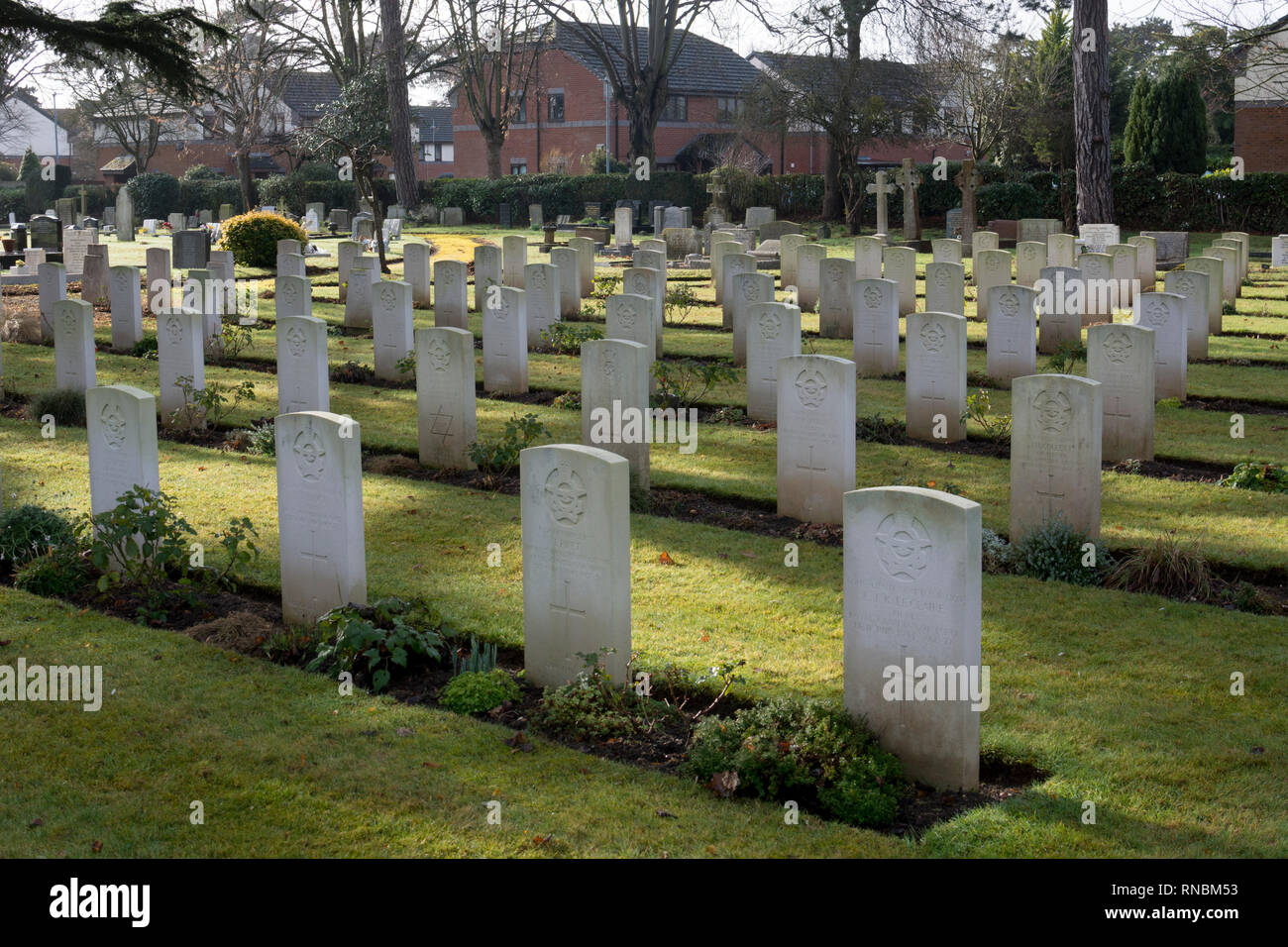 Cimetière des sépultures de guerre à Stratford, Stratford-upon-Avon, Royaume-Uni Banque D'Images