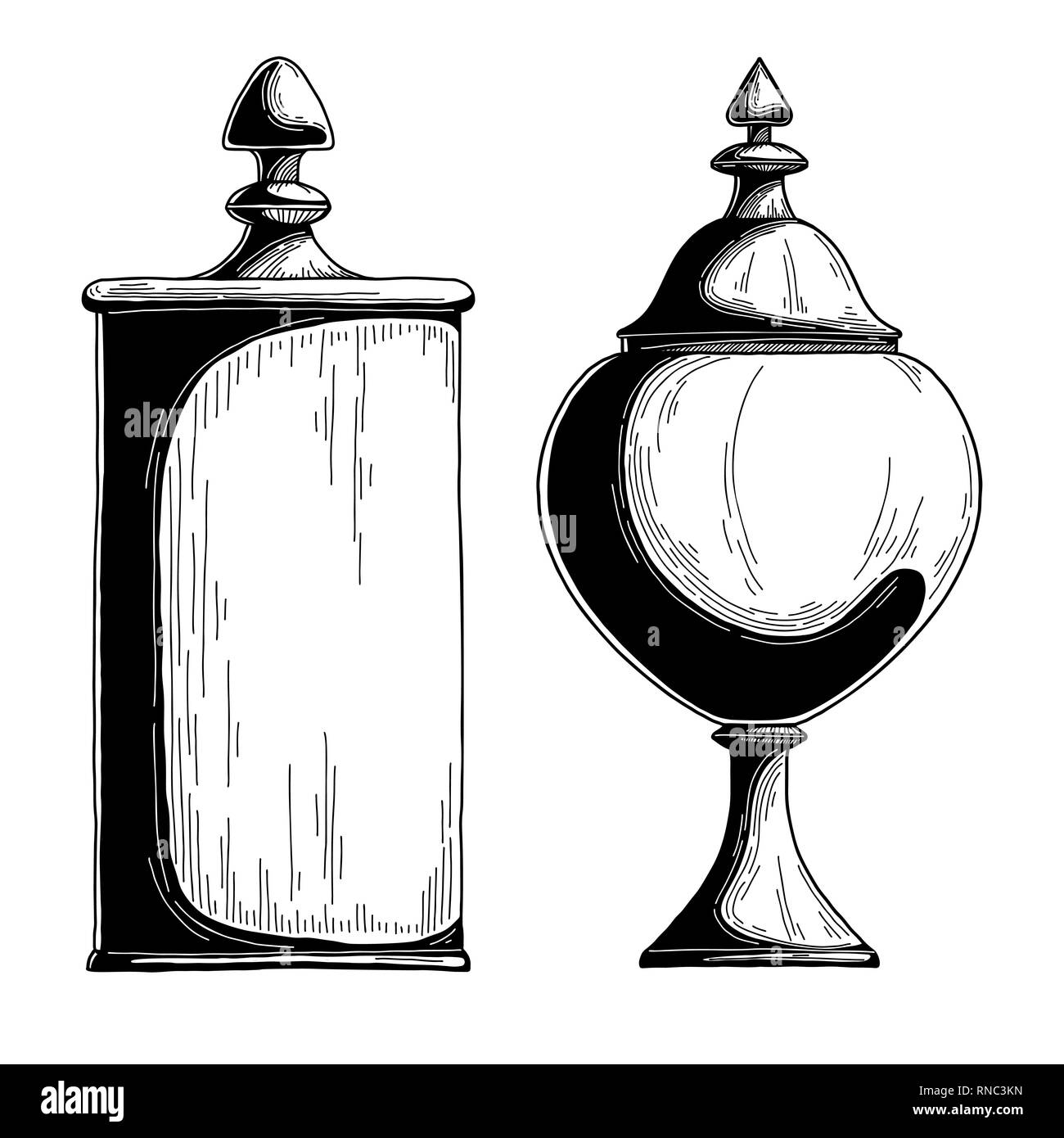 Bol de sucre candy jar. Croquis réalistes-vector illustration. Illustration de Vecteur