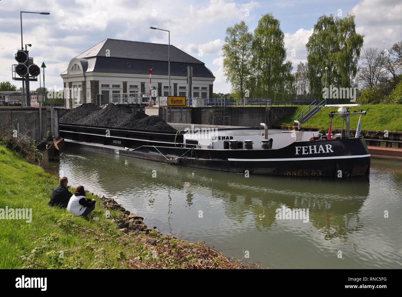 Dans le cargo charbon Hamm verrou sur 01.05.2015 - avec le charbon importé de l'Allemagne. Dans le monde d'utilisation | Banque D'Images