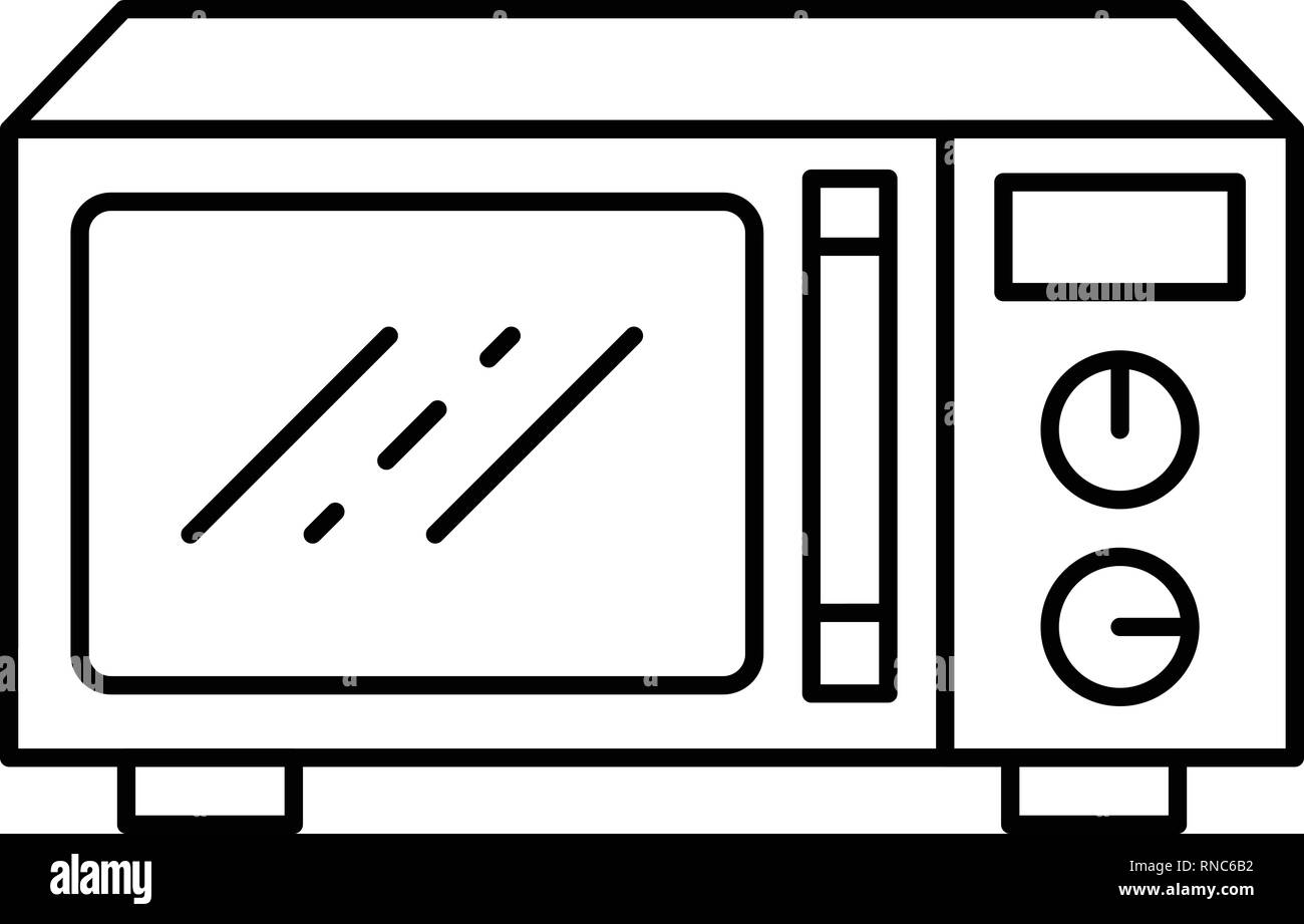 Metal style du contour, l'icône de micro-ondes Illustration de Vecteur