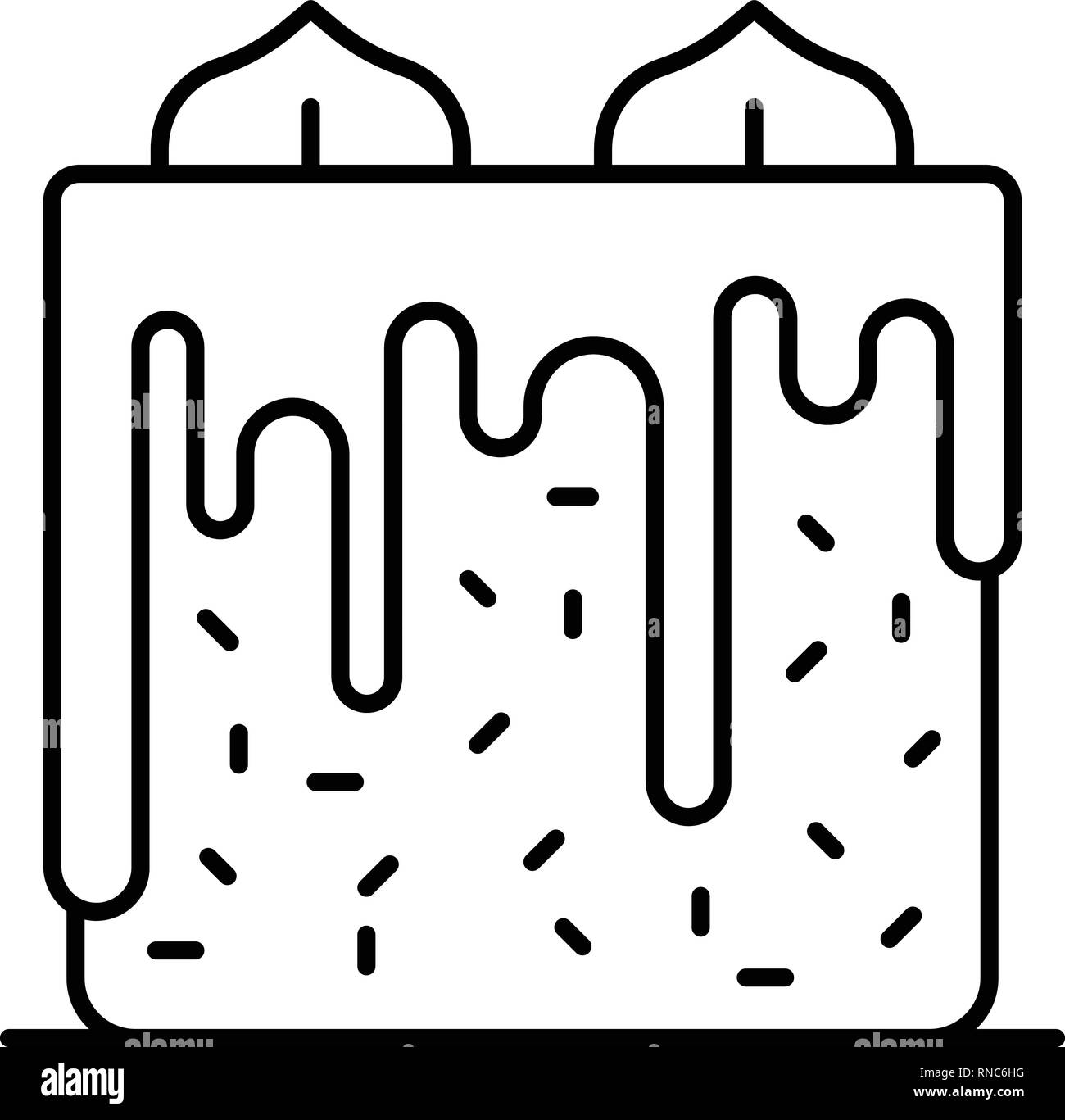 Gâteau au chocolat, l'icône de style contour Illustration de Vecteur
