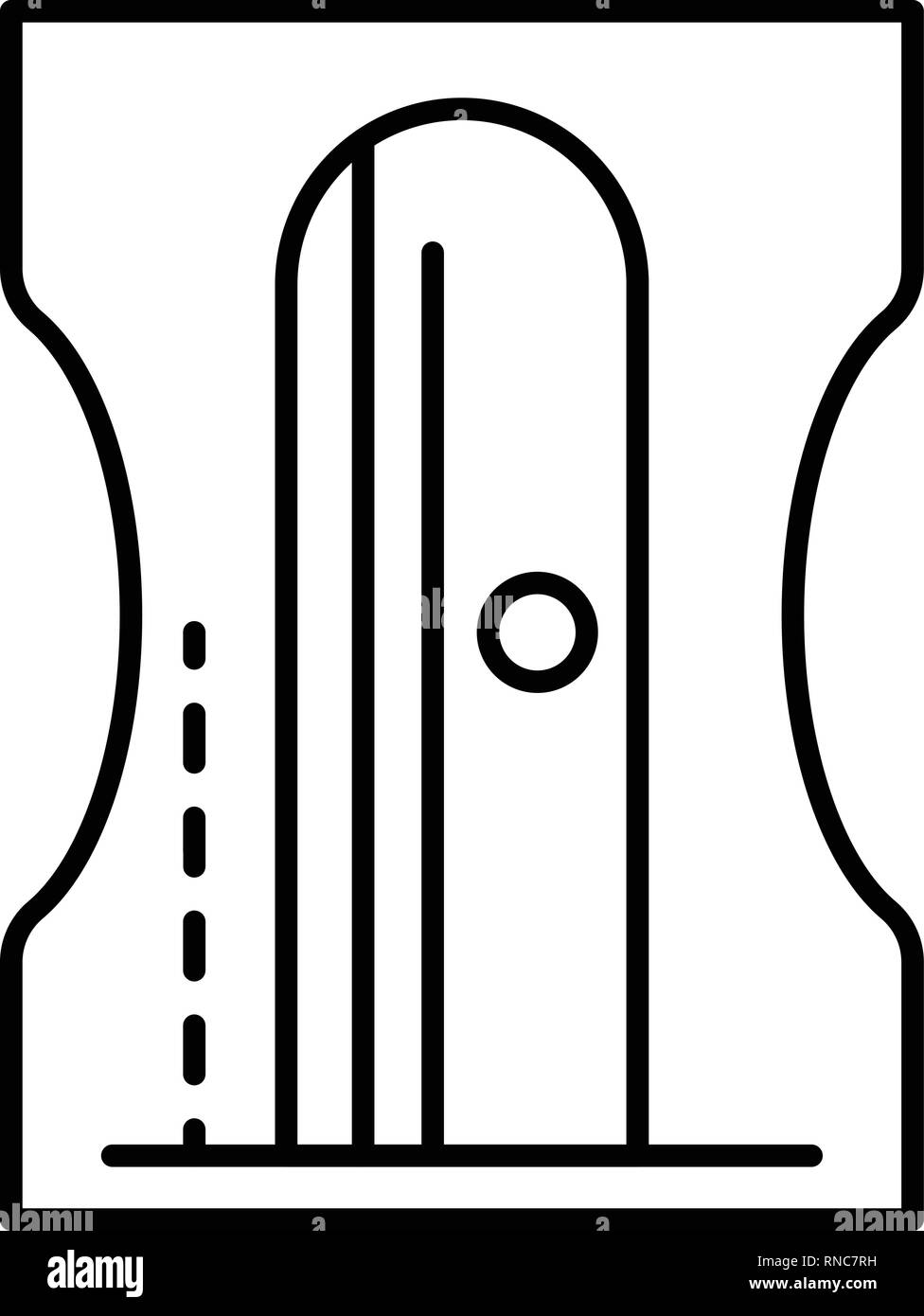L'icône de l'école, l'affûteur style du contour Illustration de Vecteur