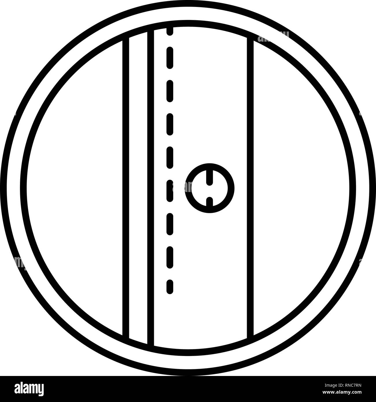 L'affûteur, icône ronde style contour Illustration de Vecteur