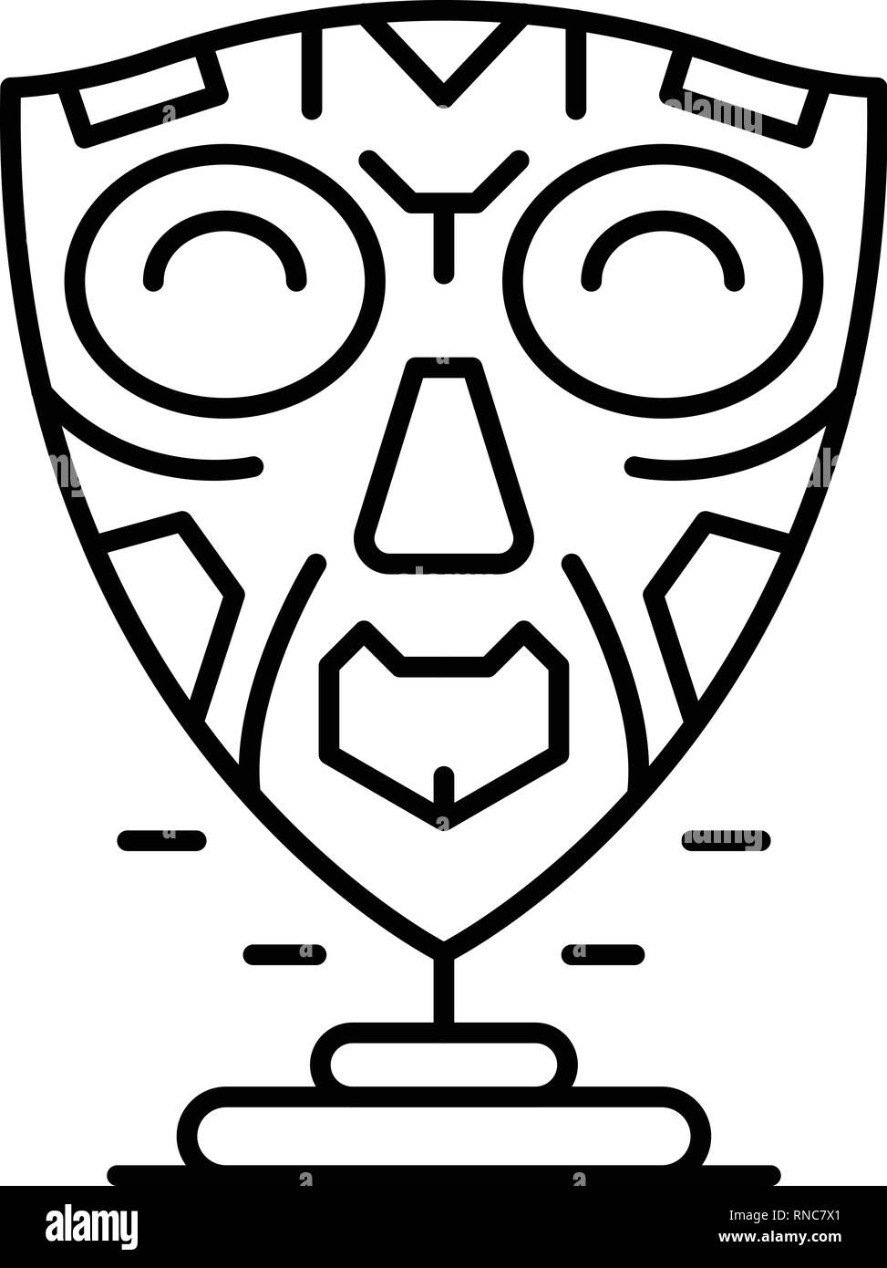 Masque africain, l'icône de style contour Image Vectorielle Stock - Alamy
