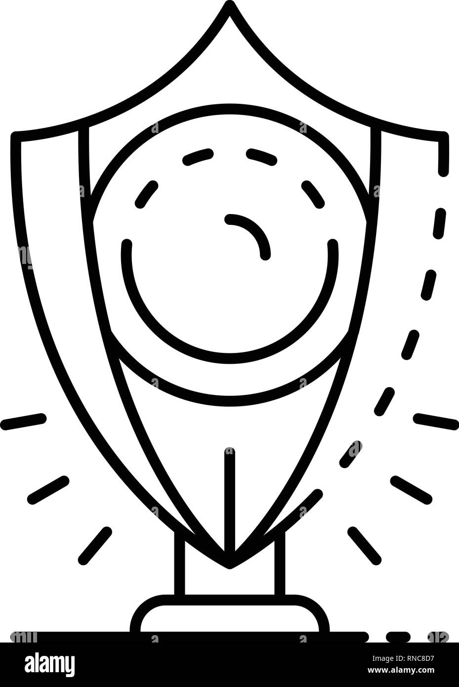 Regal icône de bouclier, style contour Illustration de Vecteur