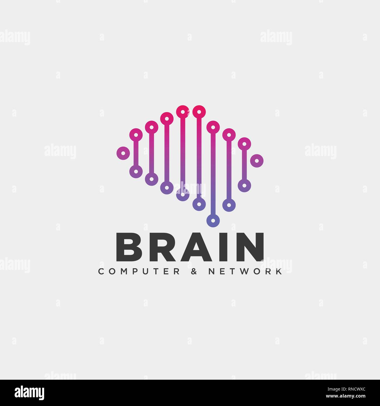 Cerveau numérique tech modèle logo icône illustration vectorielle élément isolé - vector Illustration de Vecteur