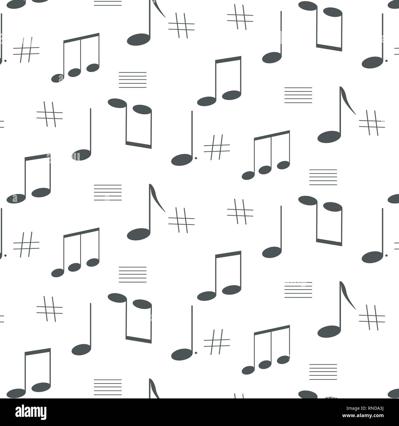 Modèle de notes de musique transparente Illustration de Vecteur