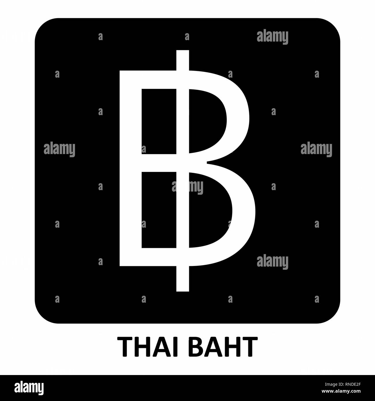 Symbole de devise baht thaïlandais Illustration de Vecteur