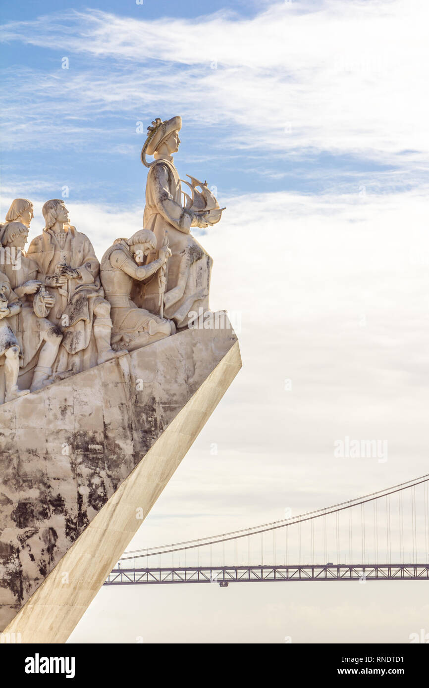 Monument des Découvertes, Lisbonne, Portugal. Monument construit pour l'exposition mondiale de 1940 portugais. Banque D'Images