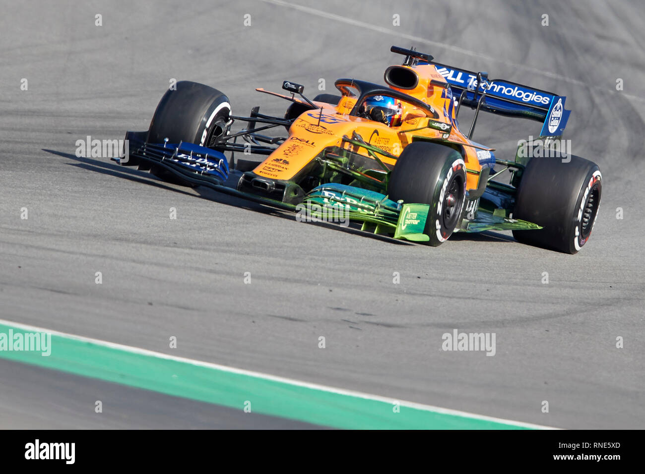 Barcelone, Espagne. Feb 18, 2019. Carlos Sainz (McLaren F1 Team) vu en action au cours de l'hiver jours d'essai sur le circuit de Catalunya à Montmelo (Catalogne). Credit : SOPA/Alamy Images Limited Live News Banque D'Images