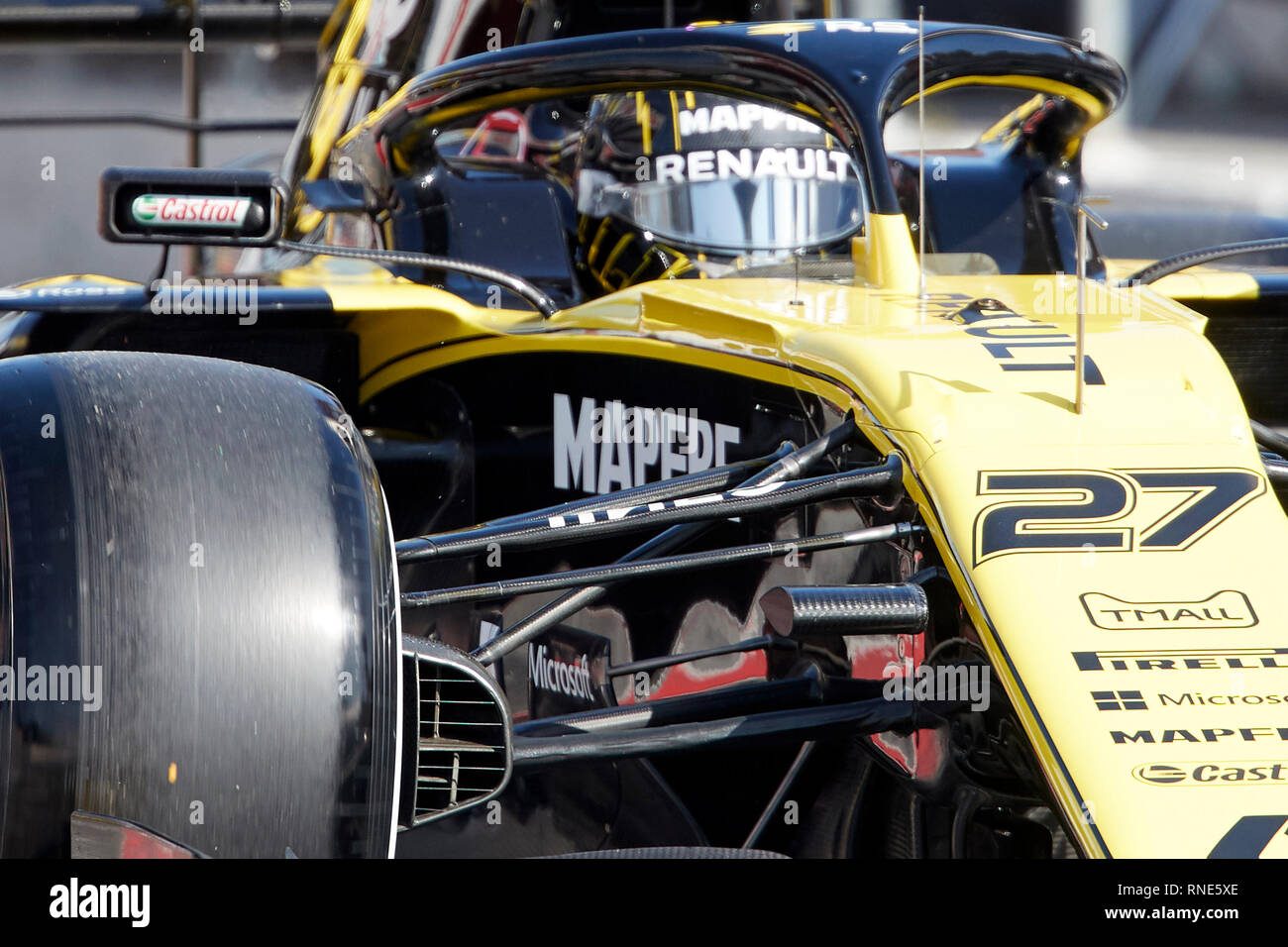 Barcelone, Espagne. Feb 18, 2019. Nicolas Hülkenberg (Renault F1 Team) vu en action au cours de l'hiver jours d'essai sur le circuit de Catalunya à Montmelo (Catalogne). Credit : SOPA/Alamy Images Limited Live News Banque D'Images