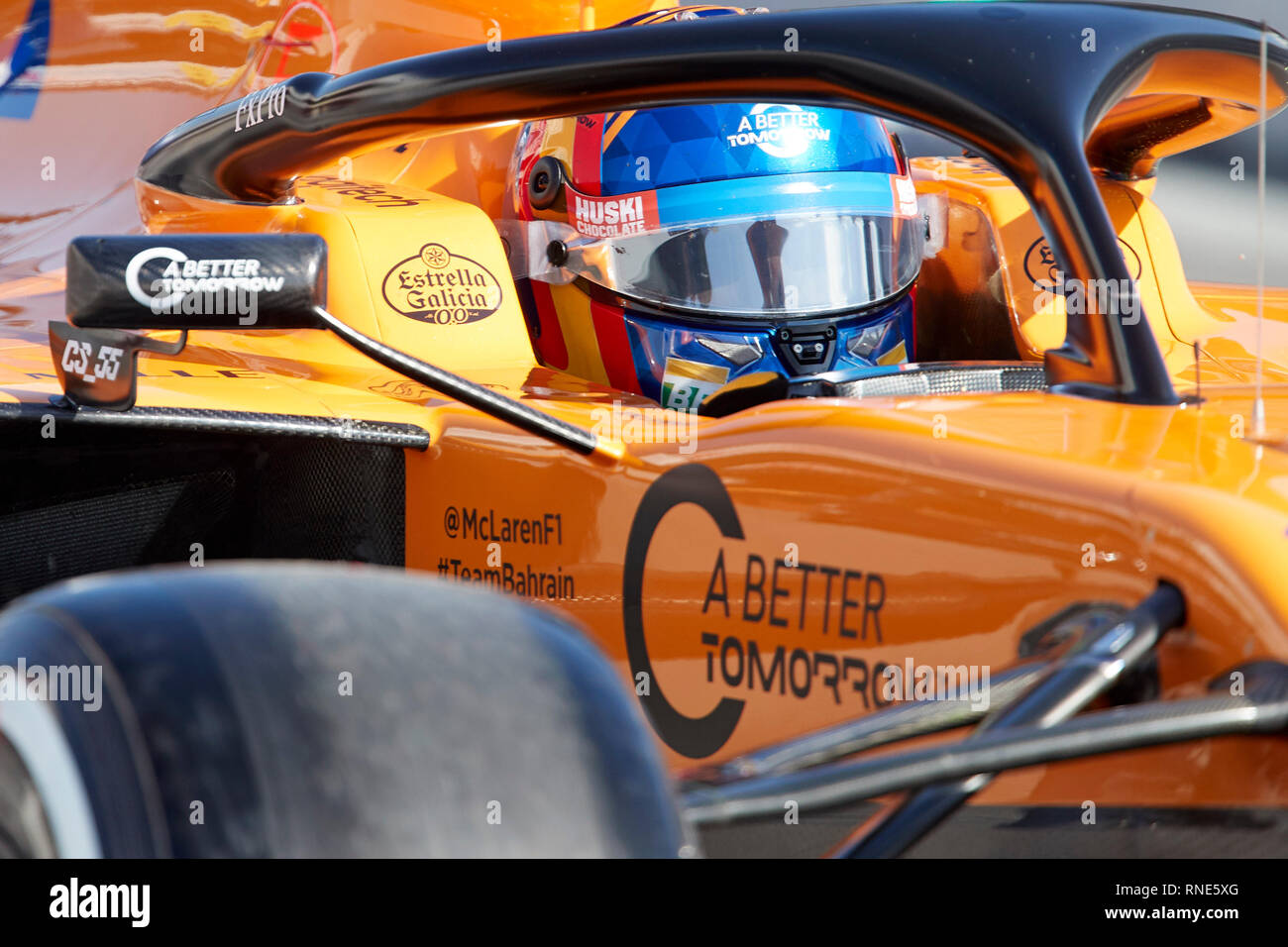 Barcelone, Espagne. Feb 18, 2019. Carlos Sainz (McLaren F1 Team) vu en action au cours de l'hiver jours d'essai sur le circuit de Catalunya à Montmelo (Catalogne). Credit : SOPA/Alamy Images Limited Live News Banque D'Images