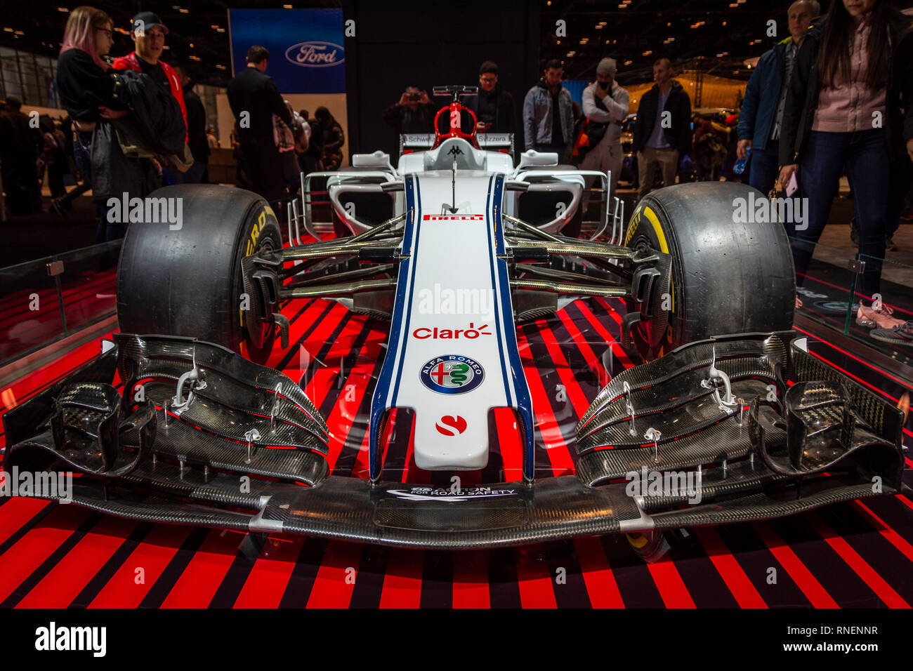 Chicago, Illinois, USA - 10 Février 2019 : Alfa Romeo 248 Voiture de course de Formule 1 sur l'affichage à l'auto de Chicago 2019. Banque D'Images