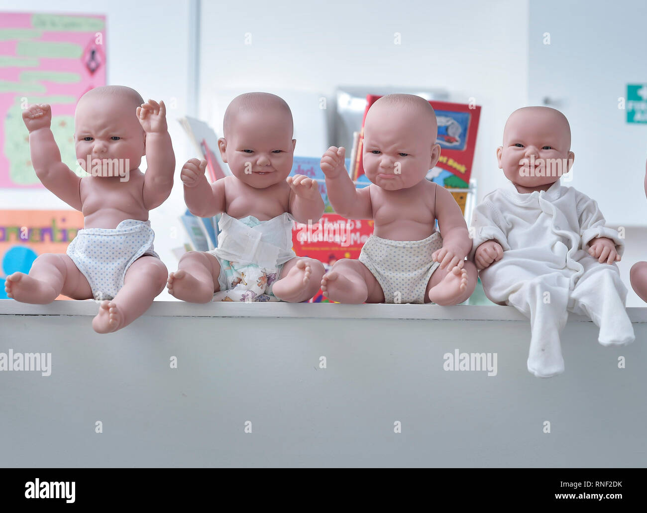 Baby Dolls avec différentes expressions Banque D'Images