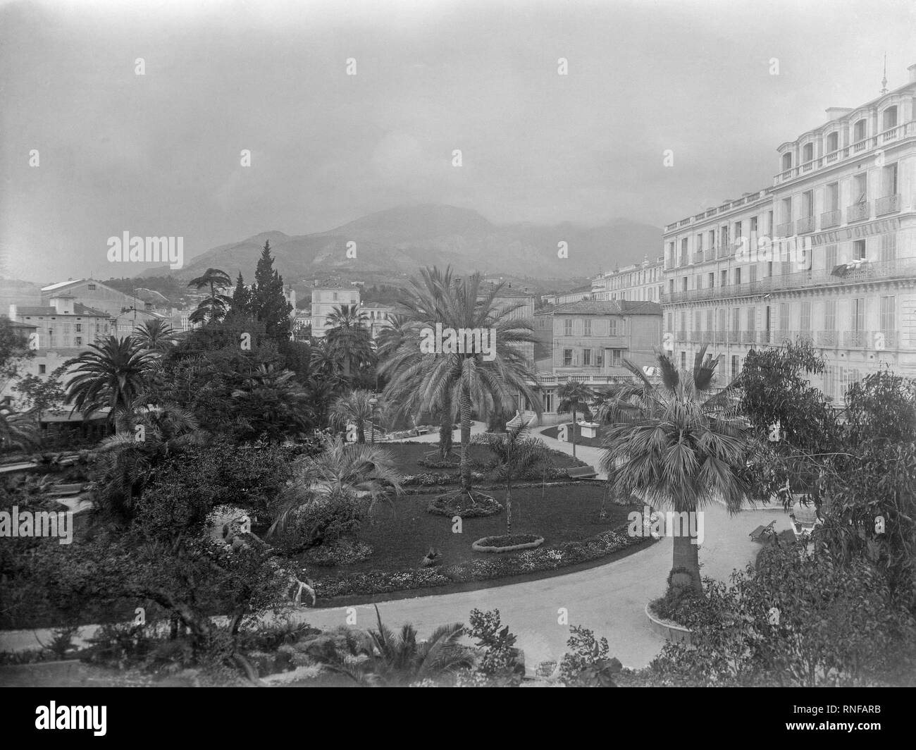 Le Grand Hôtel d'Orient dans le district de Menton Monaco, photographie prise en 1927. Banque D'Images