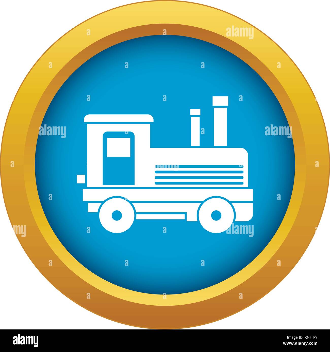 L'icône de locomotives isolées vecteur bleu Illustration de Vecteur
