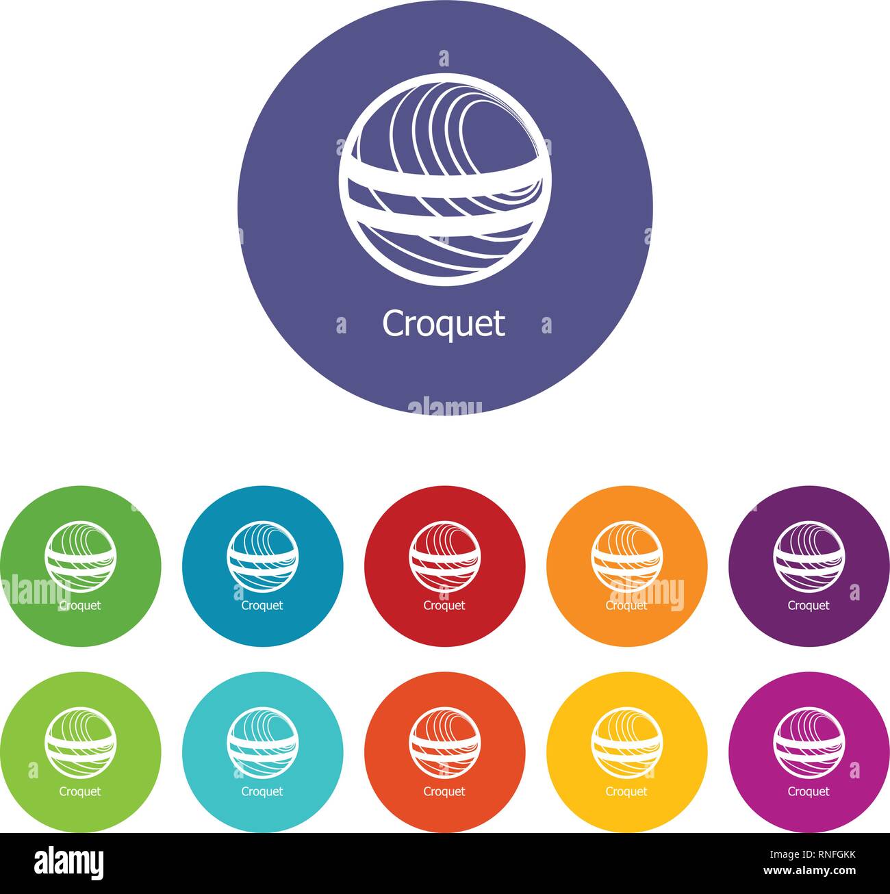 Icons set de croquet couleur vectorielle Illustration de Vecteur