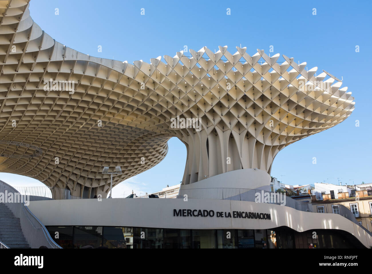 Metropol parasol, une des plus grandes structures en bois jamais construit dans la ville espagnole de Séville, Andalousie Banque D'Images