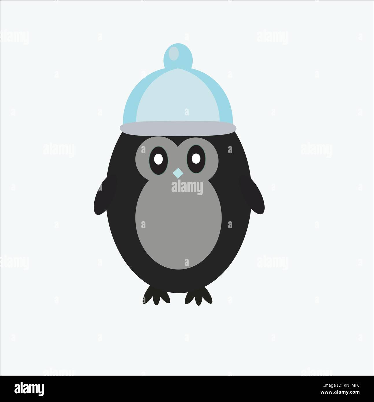 Cartoon pingouin dans blue hat Illustration de Vecteur