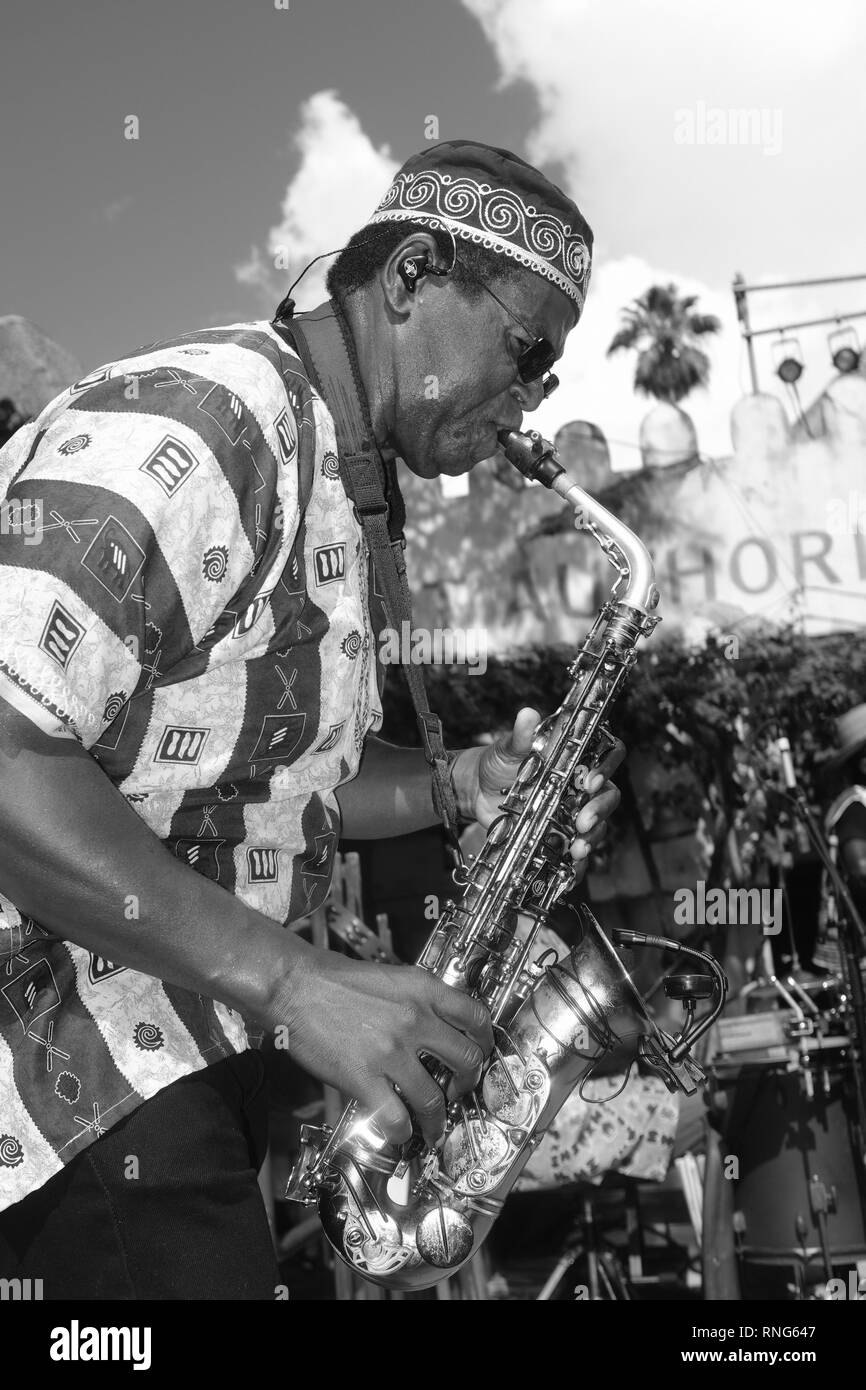 Saxophoniste africain Banque D'Images