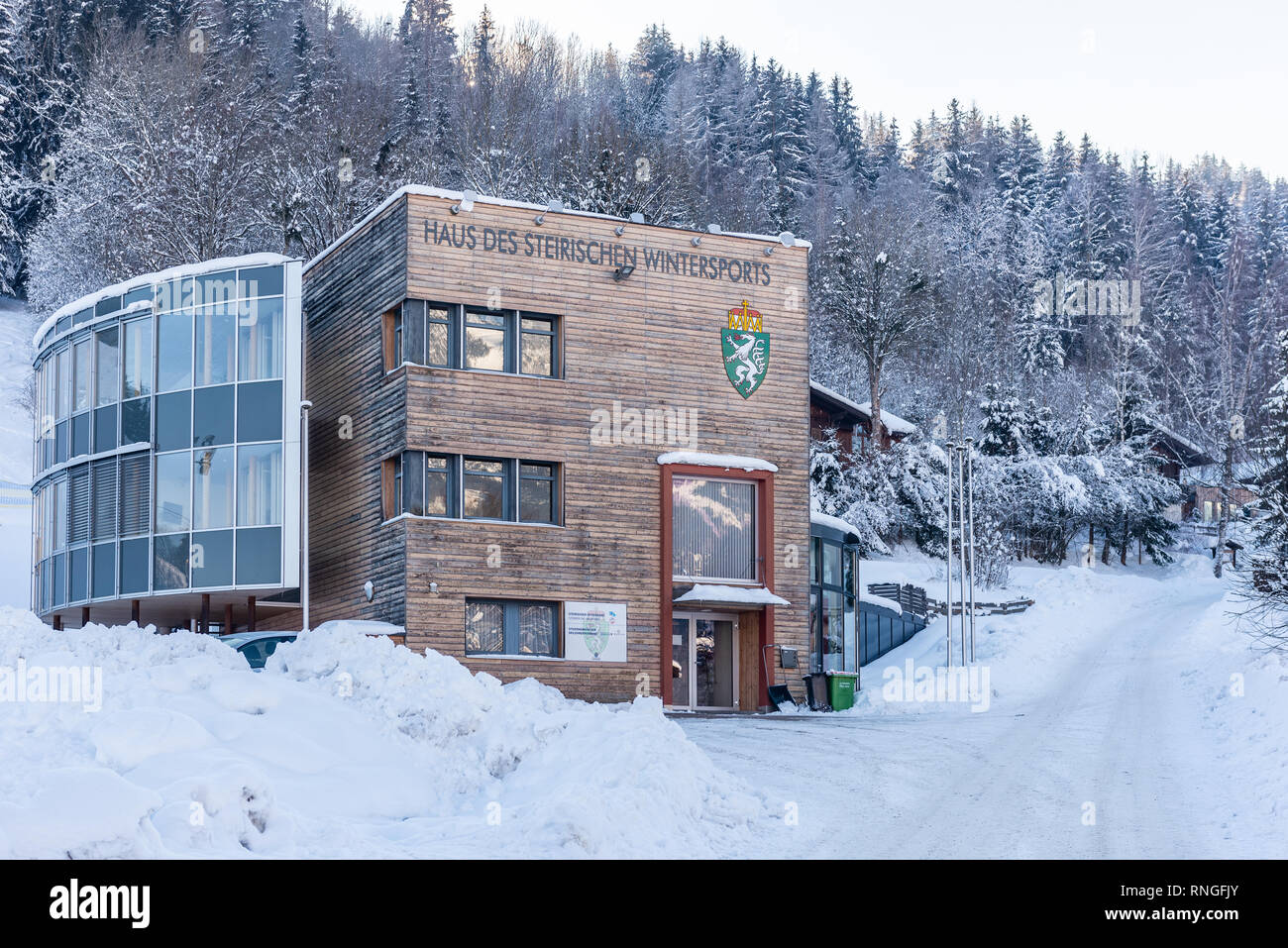 Haus des Sports d'steirischen - Hauser Kaibling - Autriche's top des stations de ski, reliées entre elles, montagnes 4 Schladminger Haus im Ennstal, Ski amade Banque D'Images