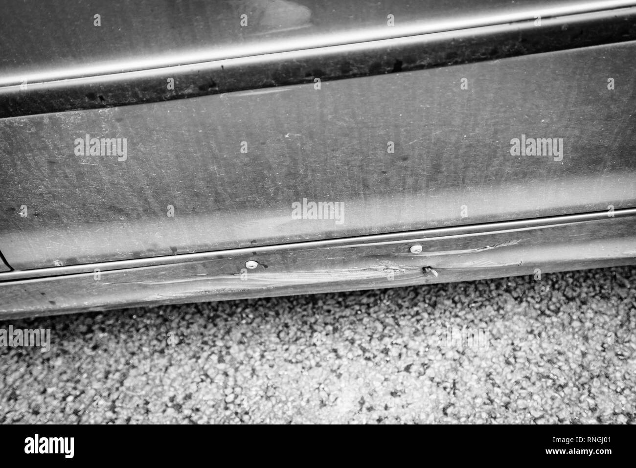 Accident de voiture et location de dommages. Le travail de corps et de bouclier. Banque D'Images